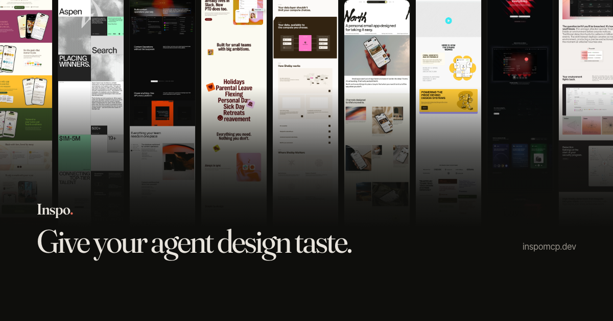 Inspo — A reference layer for AI coding agents - real production sites with desktop and mobile…